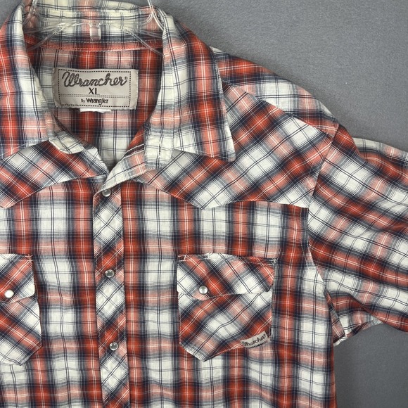 Wrangler Other - Wrangler Wrancher XL Pearlsnap SS Men's Red, White, and‎ Blue Plaid Shirt